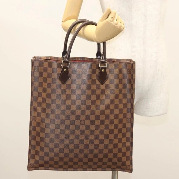 LOUIS VUITTON Damier Ebene Sac Plat Hand Bag N51140 LV Auth 118710 - Picture 3 of 16